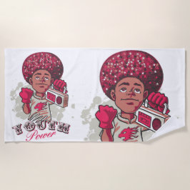 Beach Towel – YOUTH Power Afro & Boombox Urban  Strandtuch