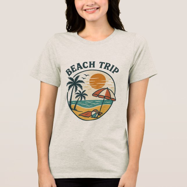 Beach-Trip-Shirt, Beach-Urlaub Tri-Blend Shirt (Vorderseite)