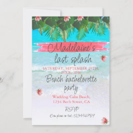 Beach Tropical Bachelorette Green Blue Einladung