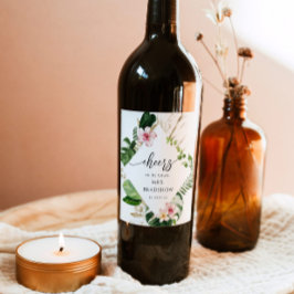 Beach Tropical Brautparty Weinetikett