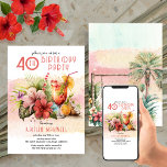 Beach Tropical Cocktails 40. Geburtstag Party Einladung<br><div class="desc">Wie kann man besser mit dem Brautparty und Freunden feiern als am Ozean "40. Geburtstag Party". Bei dieser Strandfeier zum Thema Tropen werden sich alle wohlfühlen.</div>
