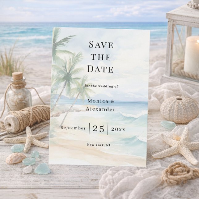 Beach tropical destination wedding save the date (Von Creator hochgeladen)