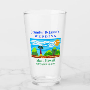Beach Tropical Hochzeit in Urlaubsort Hawaii Pint Glas