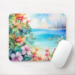 Beach Tropical Island Hibiskus Mousepad