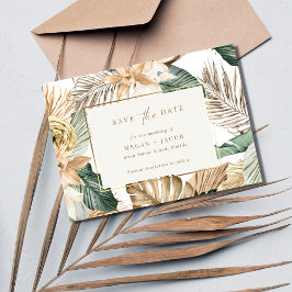 Beach Tropical Leaf Hochzeit retten das Datum Save The Date