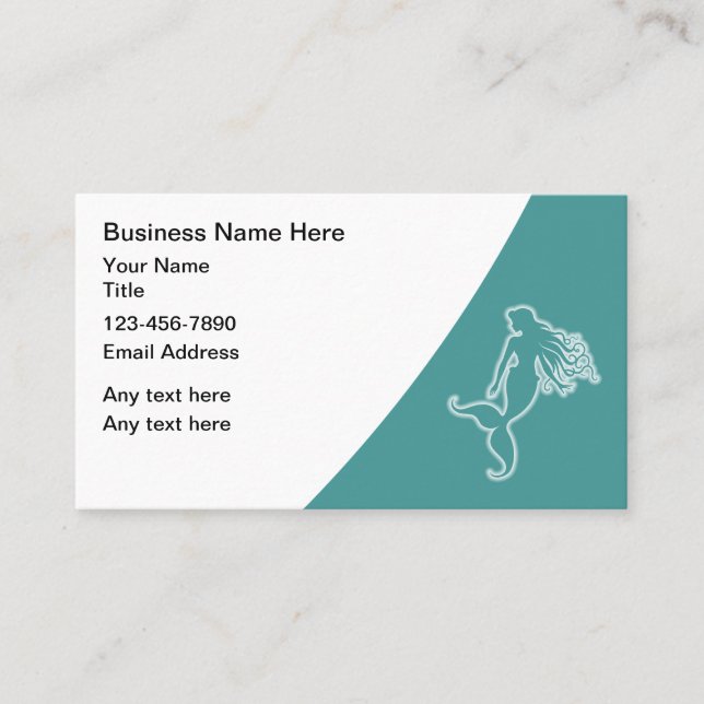 Beach Tropical Mermaid Theme Business Cards Visitenkarte (Vorderseite)