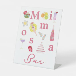 Beach Tropical Mimosa Bar Sign für Brautparty Sockelschild