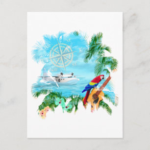 Beach Tropical Music Postkarte