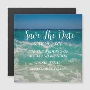 Beach Tropical Ocean Hochzeiten Moderne Waves Magn Magnetkarte