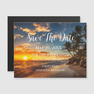 Beach Tropical Ocean Hochzeiten Moderne Waves Magn Magnetkarte