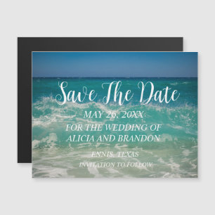 Beach Tropical Ocean Hochzeiten Moderne Waves Magn Magnetkarte