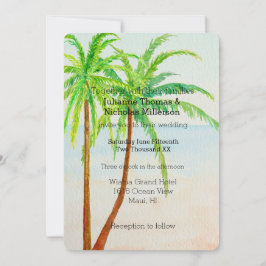 Beach Tropical Palm Trees Wedding Einladung