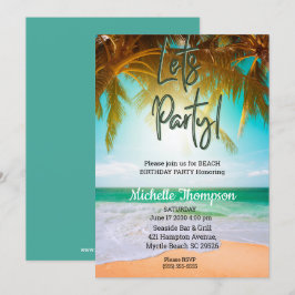 Beach Tropical Scene Party Geburtstagsfeier Einladung