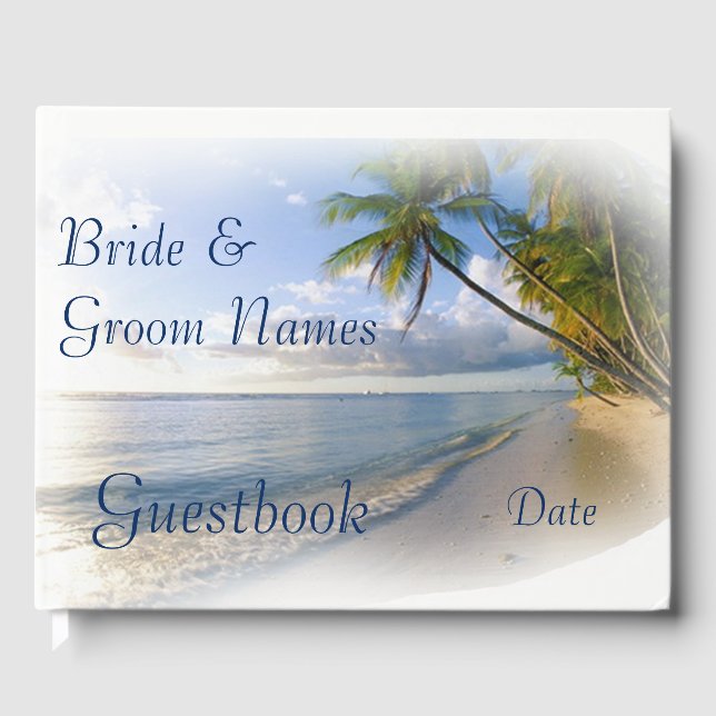 Beach Tropical Seaside Wedding oder Dusche Gästebu Gästebuch (Vorderseite)