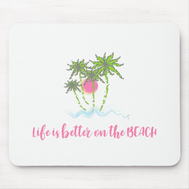 Beach Tropical Style Summer Graphic Mousepad (Vorne)