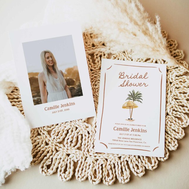 Beach Tropical Summer Bridal Dusche Einladung (Summer Beach Bridal Shower Invitation)