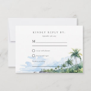 Beach Tropical Summer Wedding RSVP Karte