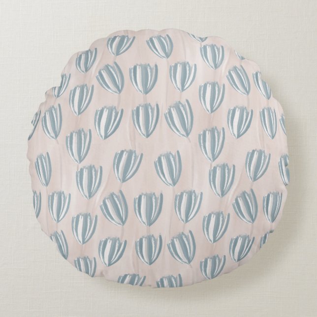 Beach Tulips Round Pillow Rundes Kissen (Vorderseite)