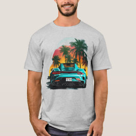 Beach Turquoise Turbo Sports Car Tee Typ Race Car