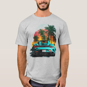 Beach Turquoise Turbo Sports Car Tee Typ Race Car