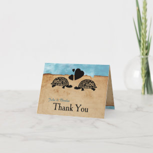 Beach Turtle Whimsical Personalized Thank You Dankeskarte