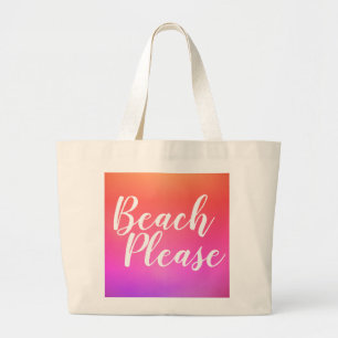 Beach Typografie Orange Pink Ombre Jumbo Stoffbeutel