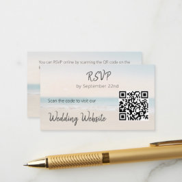 Beach UAWG mit Hochzeitsseite QR Code Umschließung Begleitkarte