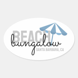 Beach Umbrella - Oval Sticker