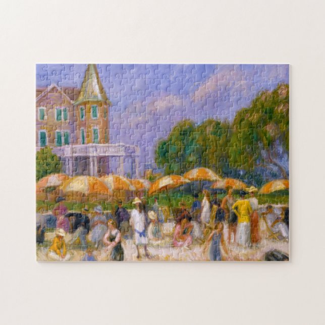 Beach Umbrellas at Blue Point by William Glackens Puzzle (Horizontal)