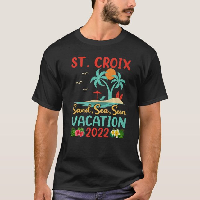 Beach Vacation 2022 Retro Jungfrau Insel St Croix  T-Shirt (Vorderseite)
