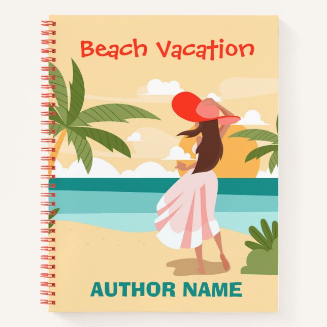 Beach Vacation Book Cover Inspiration Notebook Notizbuch (Vorderseite)