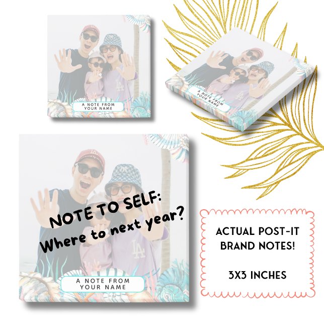 Beach Vacation Erinnerungen Familie Muschel halten Post-it Klebezettel (Personalize your desk and remember the best family vacation ever. Also, where to next year? :D)