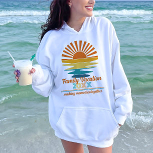 Beach Vacation Family Friends Custom Cool Sunset Hoodie