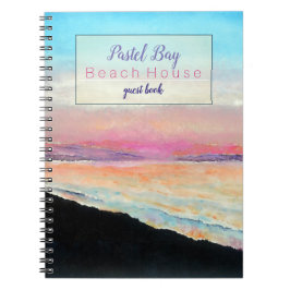 Beach Vacation Rental Pastel Sunset Guest Book Notizblock