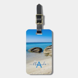 Beach Vacation Summer Ocean personalisiert Monogra Gepäckanhänger