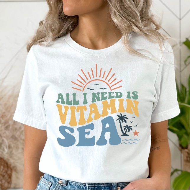 Beach Vacation T - Shirt, Vitamin Meer, Cruise T-S T-Shirt (Von Creator hochgeladen)
