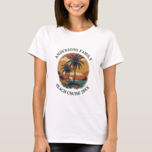 Beach Vacation Tropical Palm Tree Family Wiederseh T-Shirt