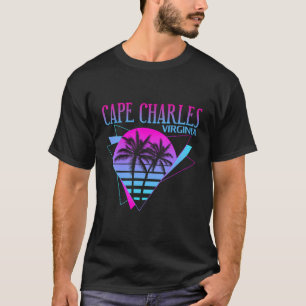 Beach Vaporwave Vacation Souvenir Cape Charles T-Shirt