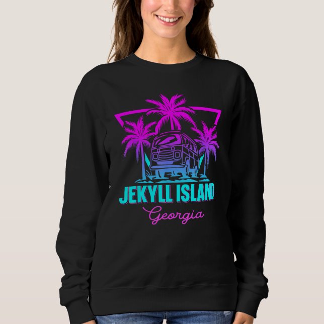 Beach Vaporwave Vacation Souvenir Jekyll Island Sweatshirt (Vorderseite)