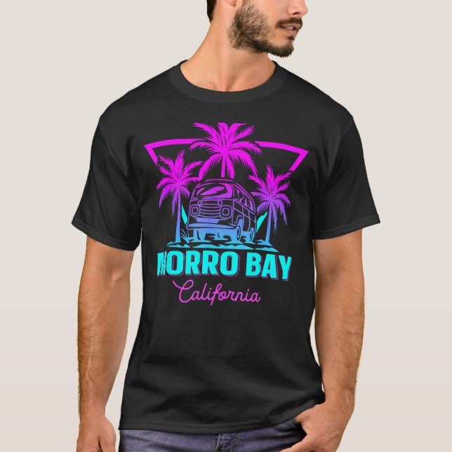 Beach Vaporwave Vacation Souvenir Morro Bay T-Shirt (Vorderseite)