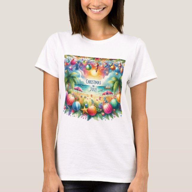 Beach Vibe Christmas im Juli T-Shirt (Vorderseite)
