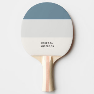 Beach Vibe Colorblock Blauer Horizontalstreifen Tischtennis Schläger