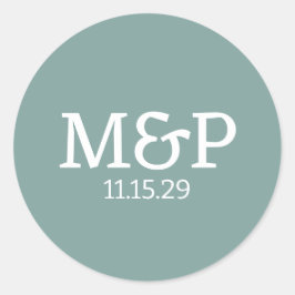 Beach Vibe Initials Aquamarin Runder Aufkleber