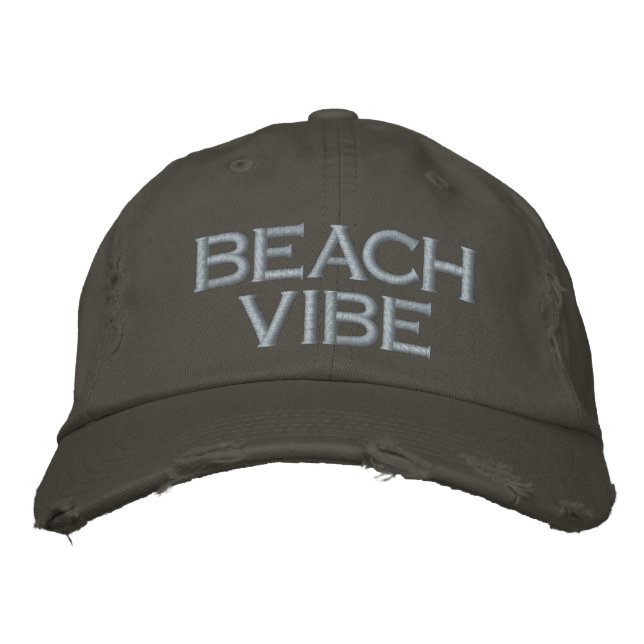 Beach vibe Lake Life Bestickte Baseballkappe (Vorderseite)