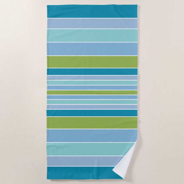 Beach Vibe Stripes in Blues Strandtuch (Vorderseite)