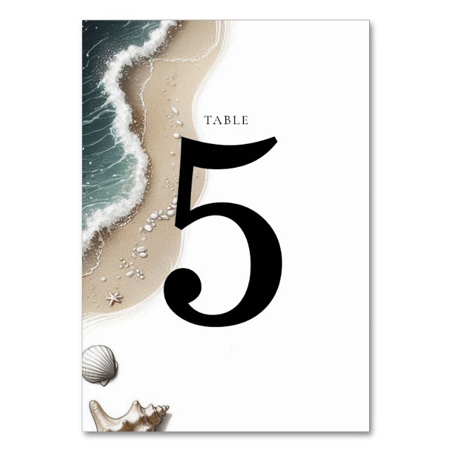 Beach Vibe Tischnummer (Vorderseite)
