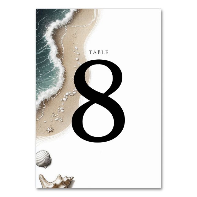 Beach Vibe Tischnummer (Vorderseite)