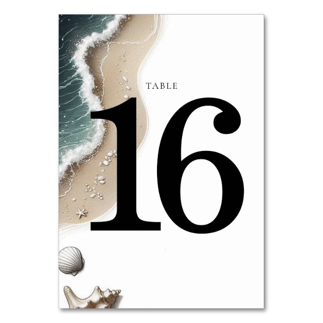 Beach Vibe Tischnummer (Vorderseite)