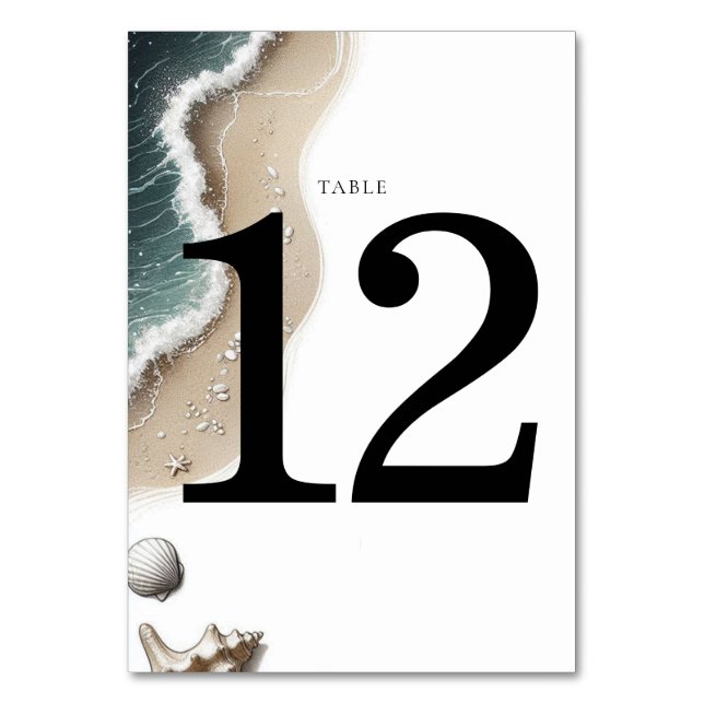 Beach Vibe Tischnummer (Vorderseite)