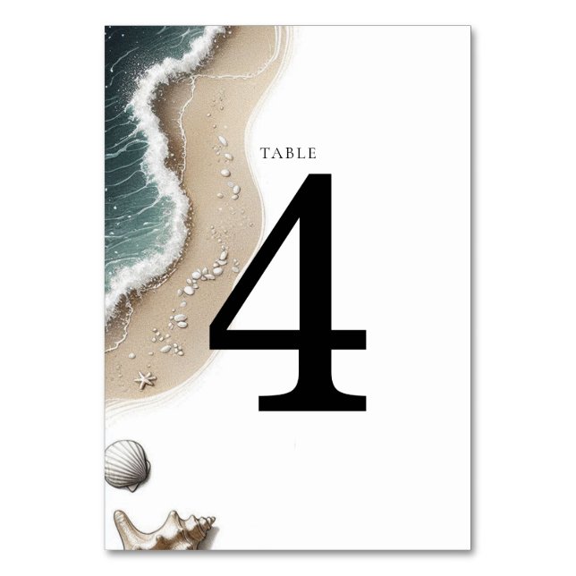 Beach Vibe Tischnummer (Vorderseite)